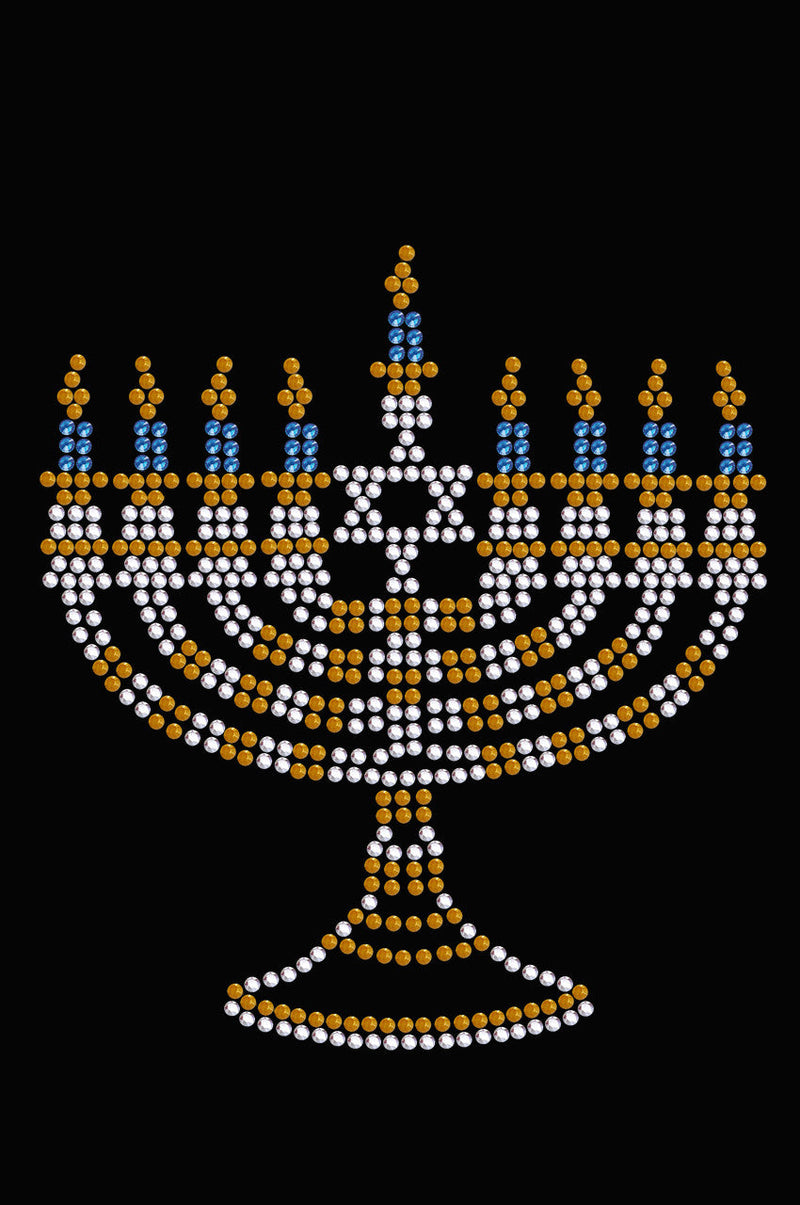 Menorah - Small (Blue, Silver, & Gold) - Women's T-shirt