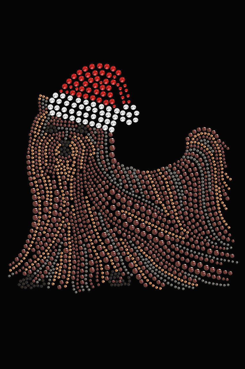 Yorkie with Santa Hat - Womens T-shirt