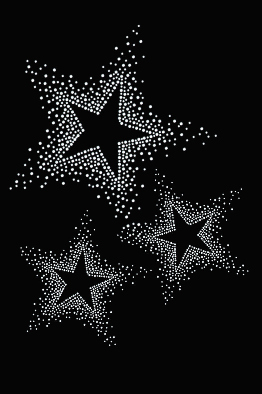 Three Stars (Clear Rhinestones) - Womens T-shirt