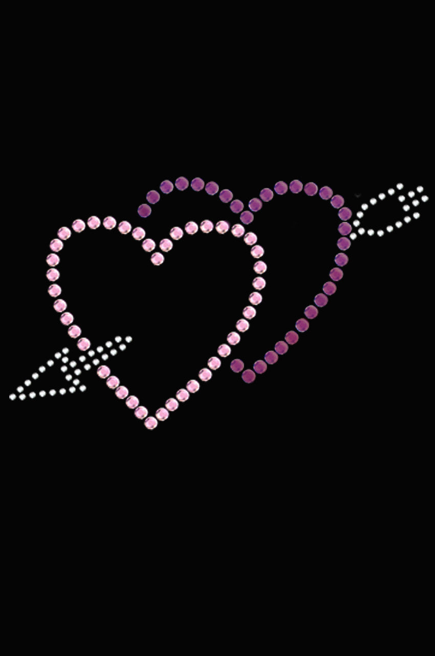 Pink & Purple Hearts with Arrow Bandanna