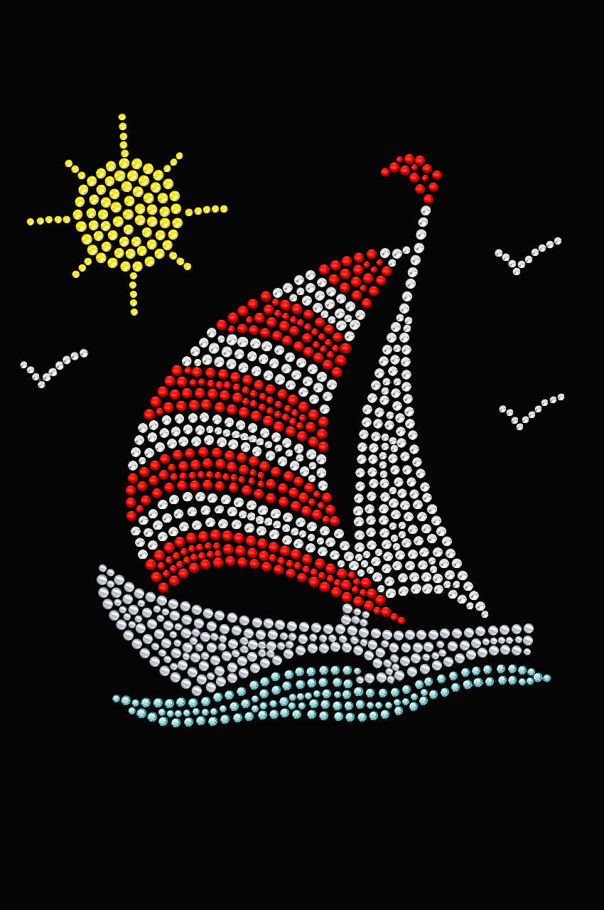 Sailboat (Rhinestone & Nailhead) - Womens T-shirt