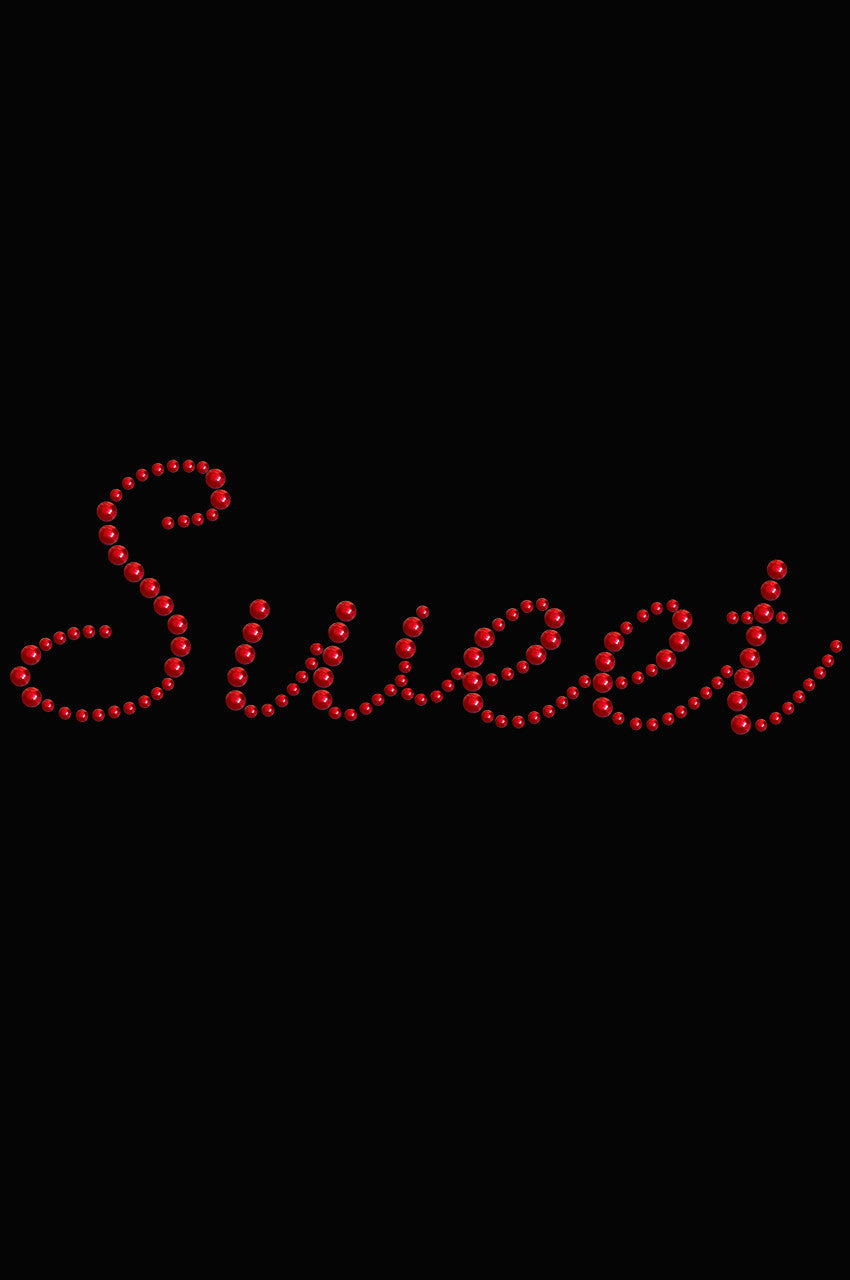 Sweet (Red Rhinestuds) - Womens T-shirt