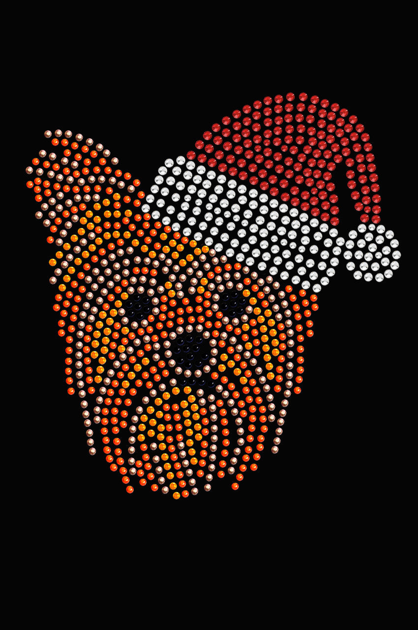 Yorkie Face 2 with Santa Hat - Womens T-shirt