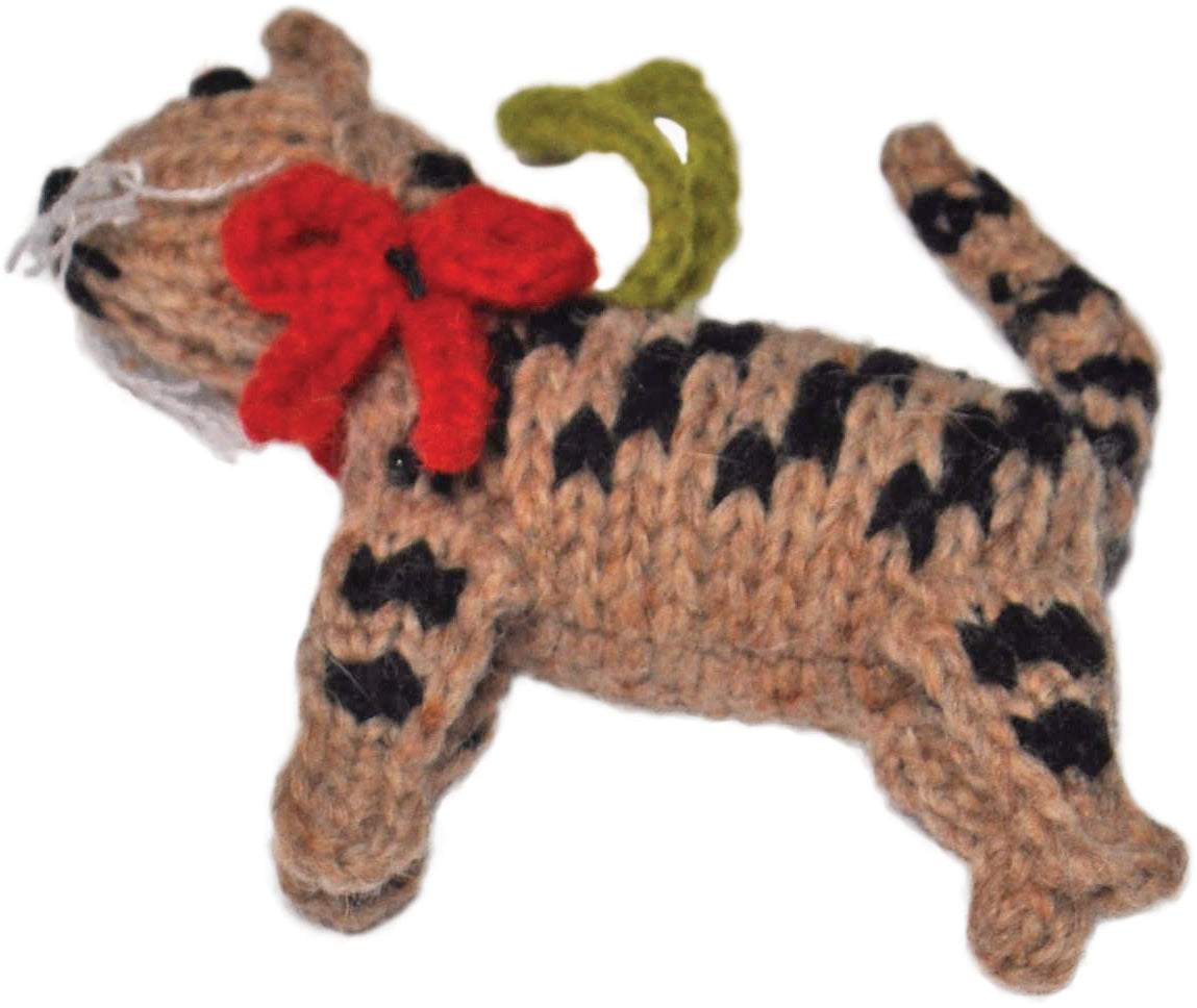 Chilly Dog Brown Tabby Wool Ornament