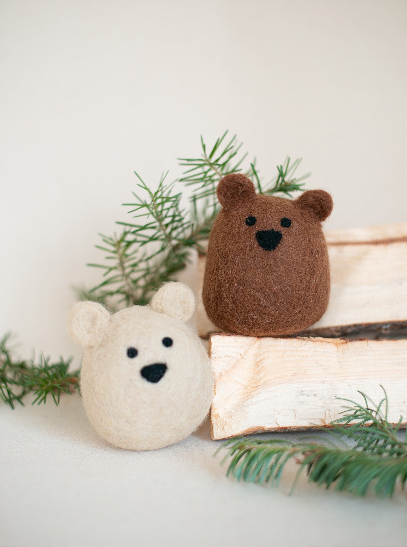 Polar Bear Wool Dog Toy