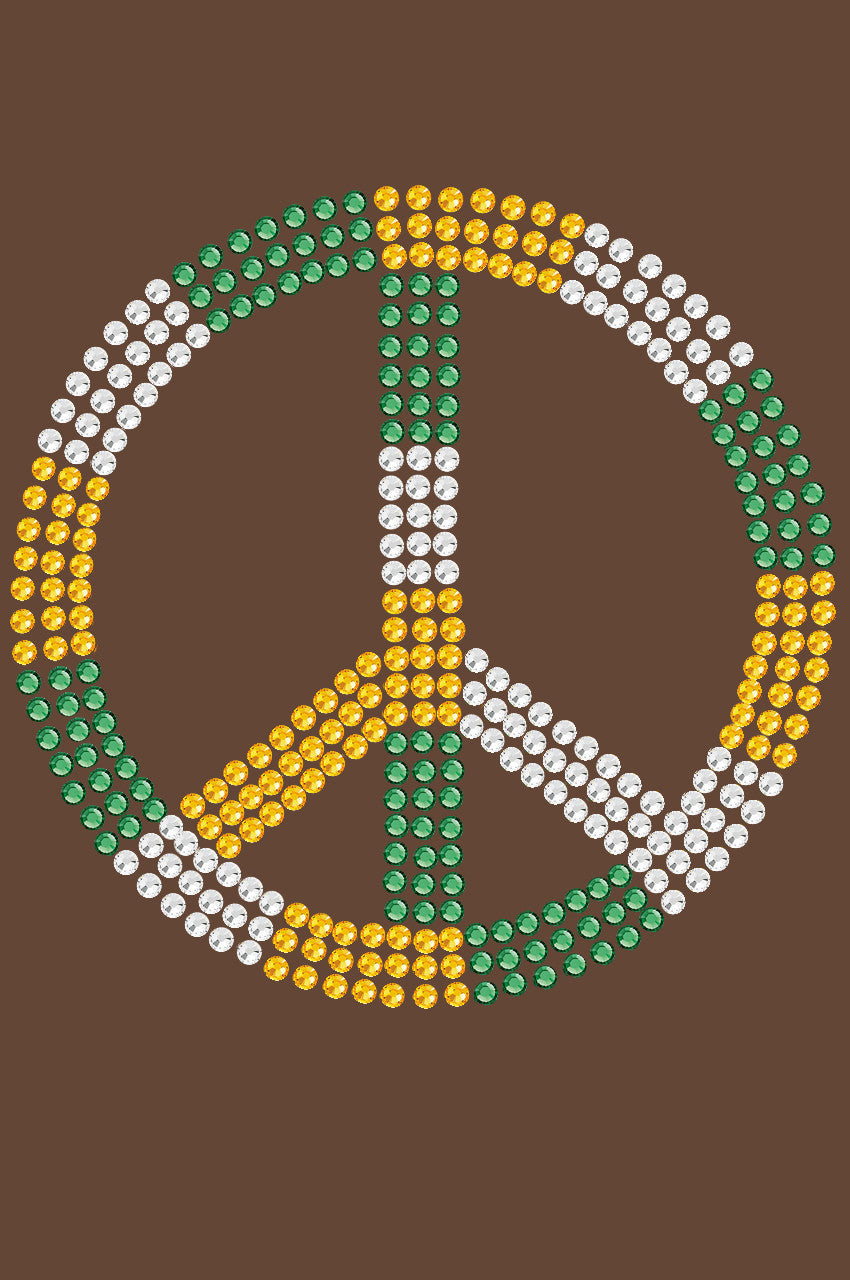 Peace Sign (Green, Gold, & Clear)- Womens T-shirt