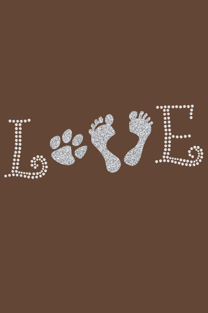 Love with Paw & Feet - Bandanna