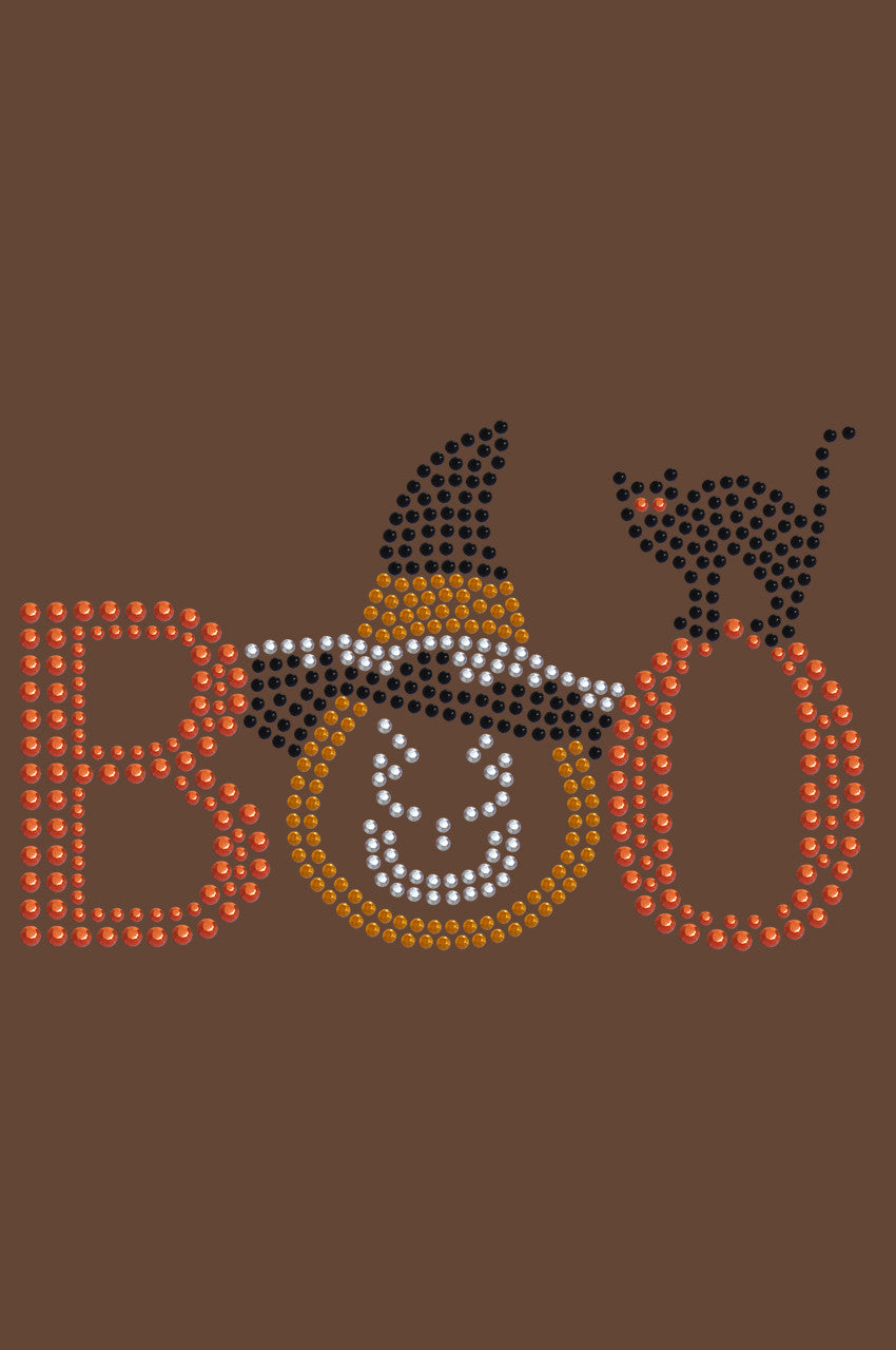 Boo - Hat and Cat - Womens T-shirt