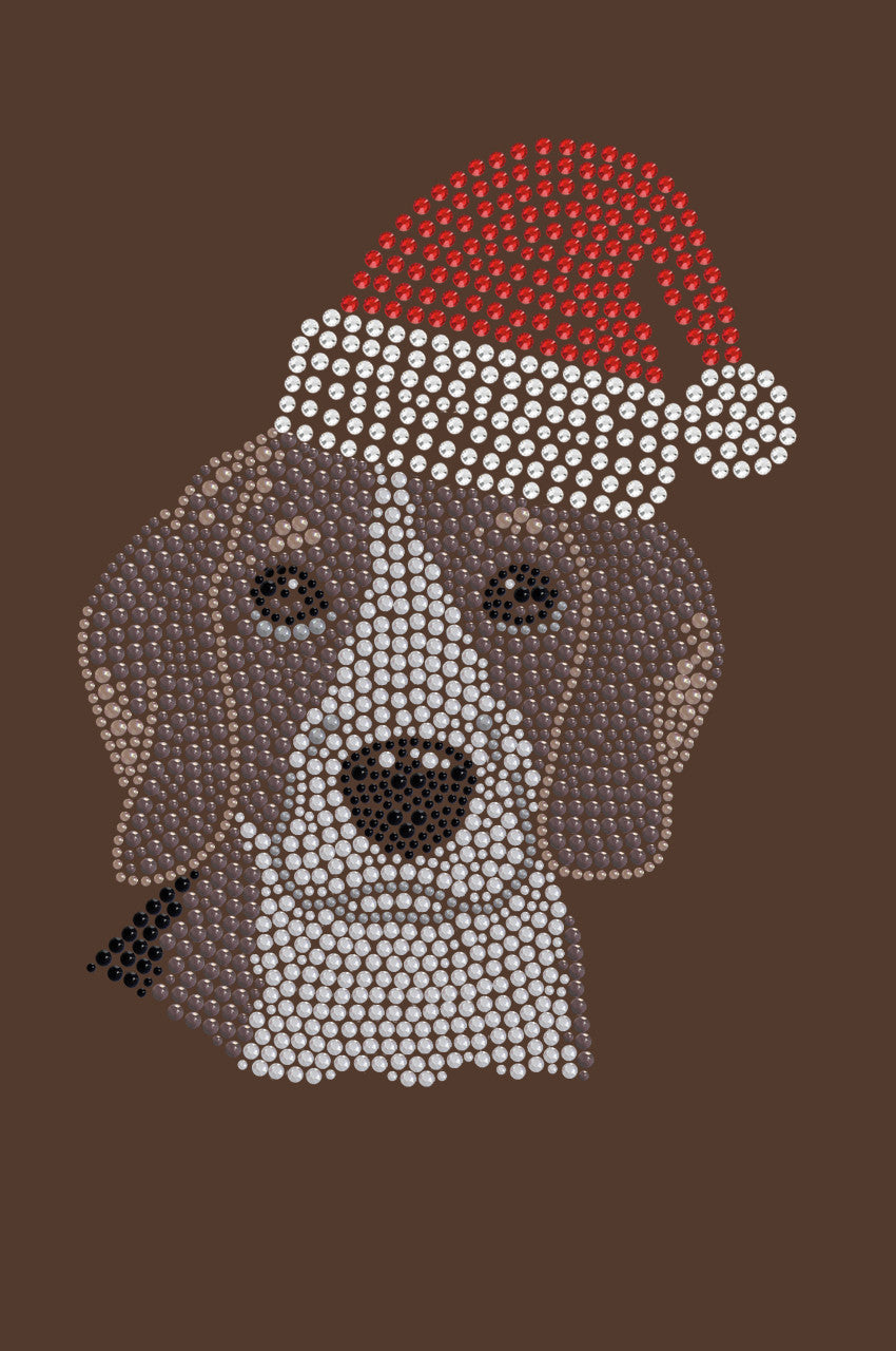 Beagle with Santa Hat - Womens Tee