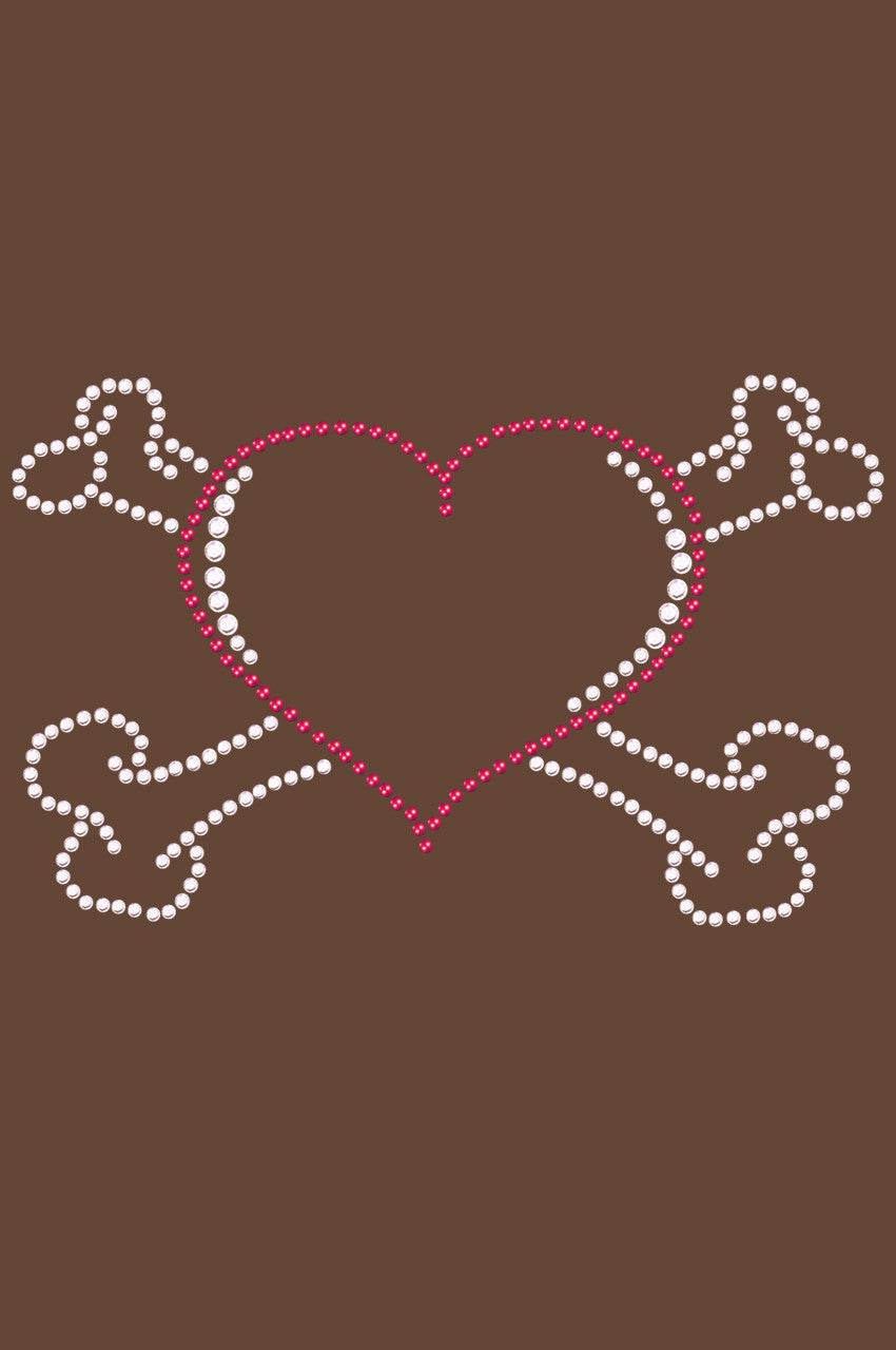 Heart with Cross Bones - Womens T-shirt