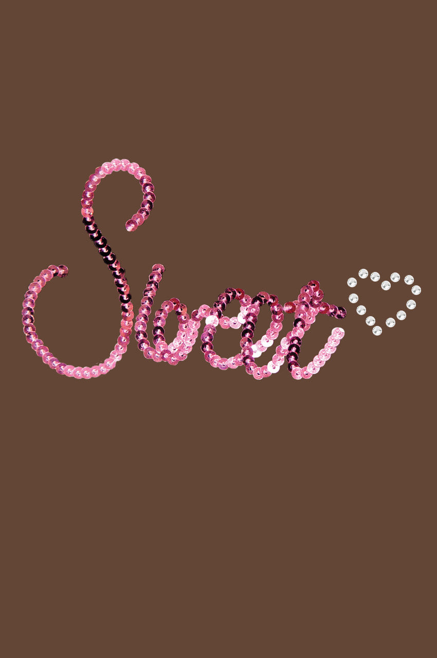 Sweet (Pink Sequins) - Womens T-shirt