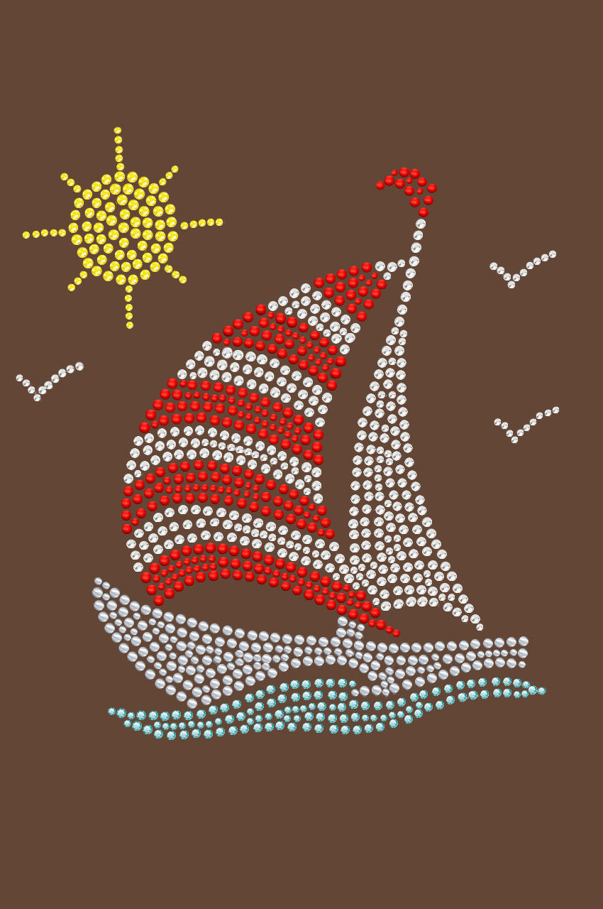 Sailboat (Rhinestone & Nailhead) - Womens T-shirt