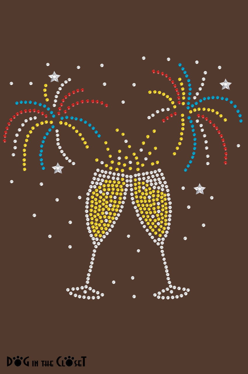 Happy New Year Drink & Fireworks - Womens Tee