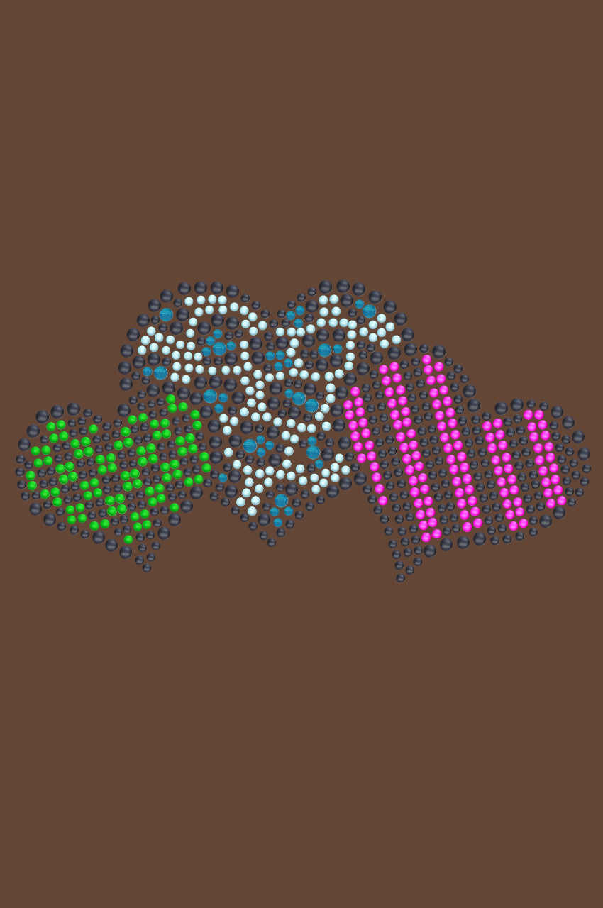 Leopard, Checks, & Stripes Multicolor Hearts - Women's T-shirt