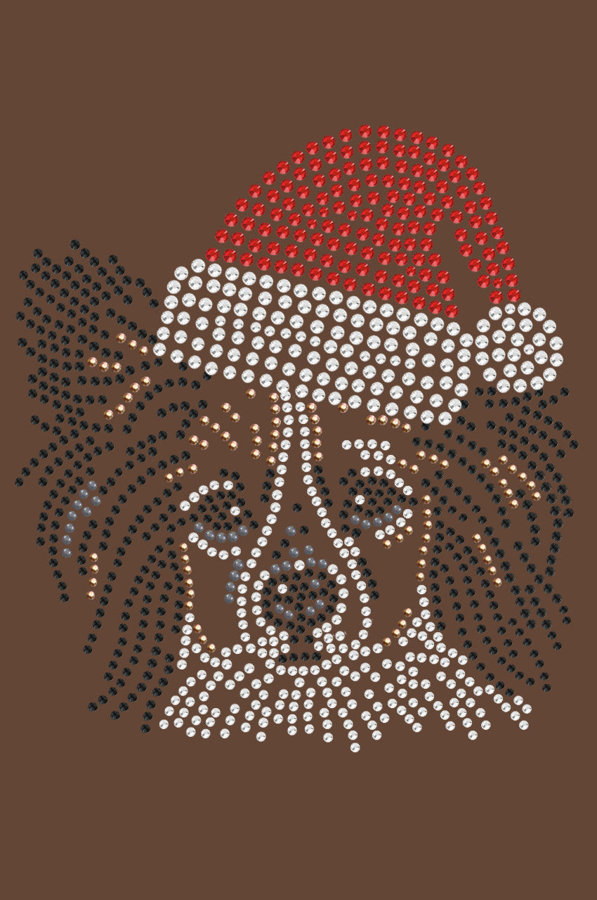 Papillon with Santa Hat - Womens T-shirt