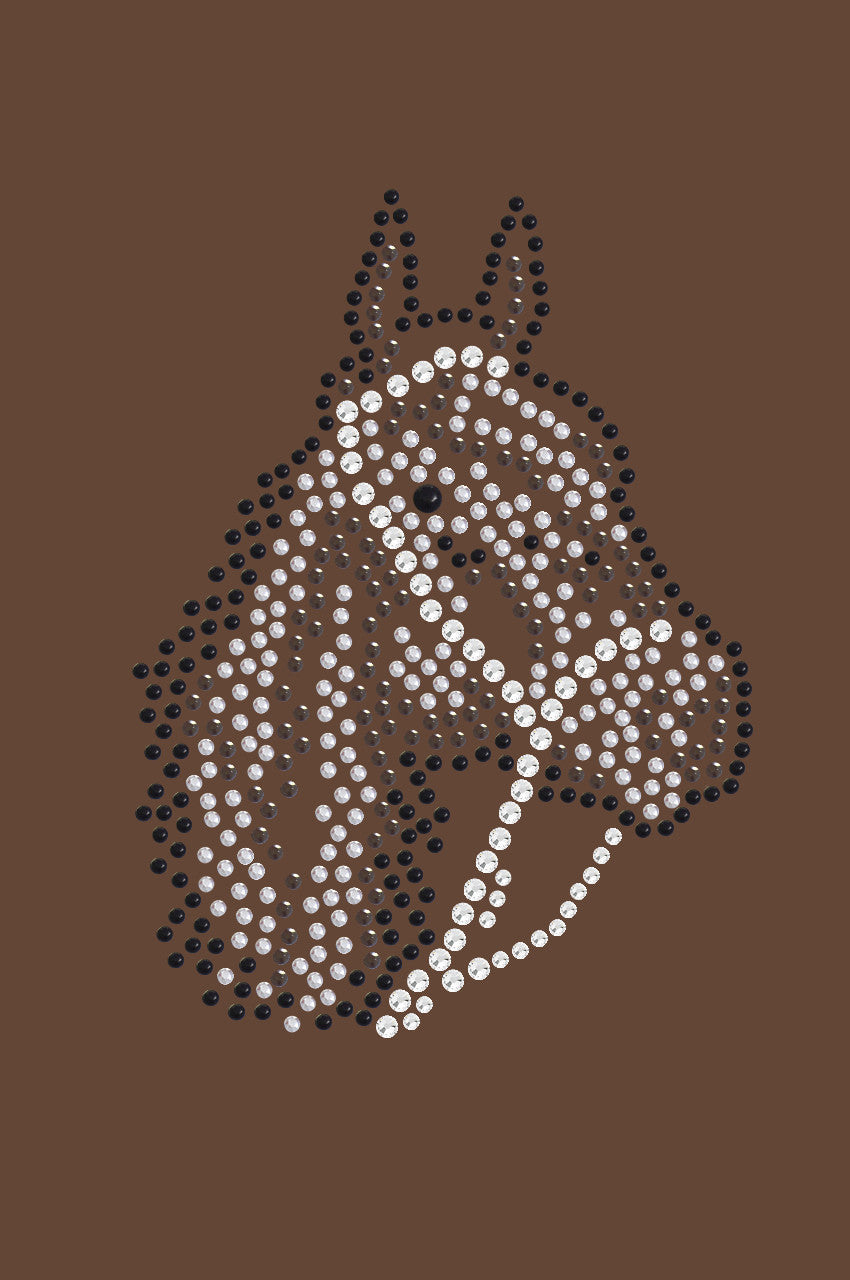 Horse Face (Brown Rhinestuds) - Womens T-shirt