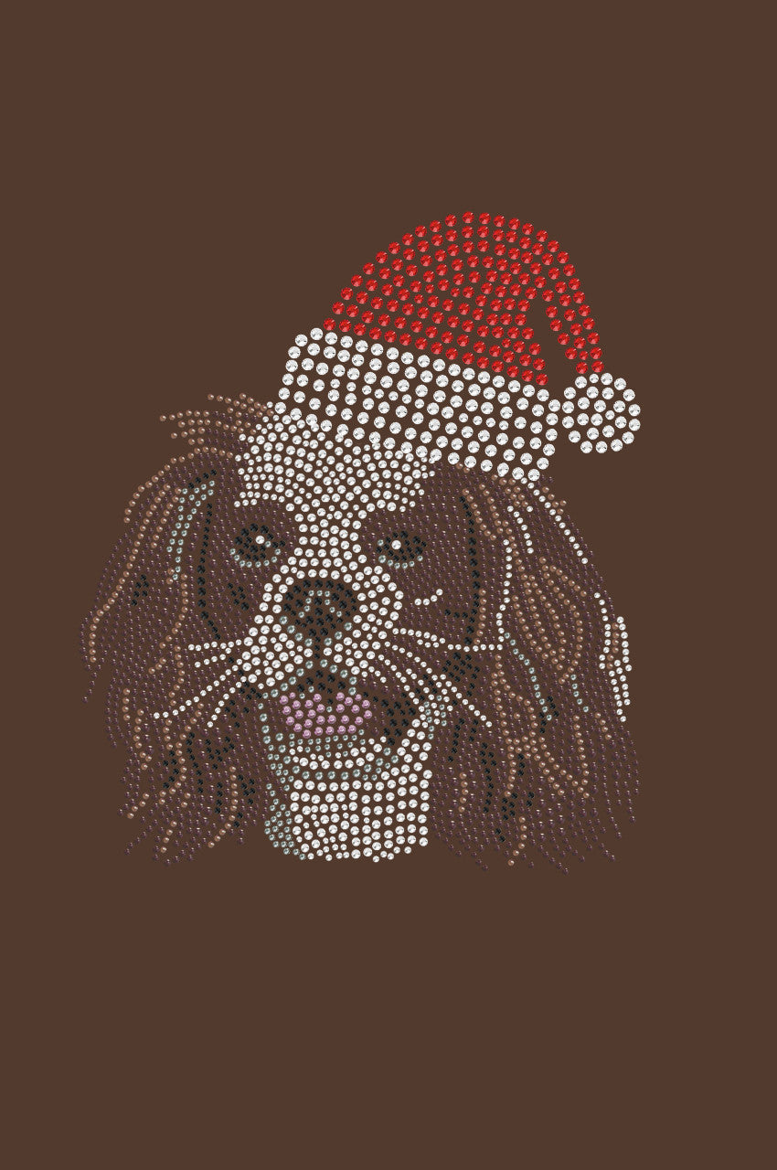 Cavalier King Charles Spaniel with Santa Hat - Womens Tee