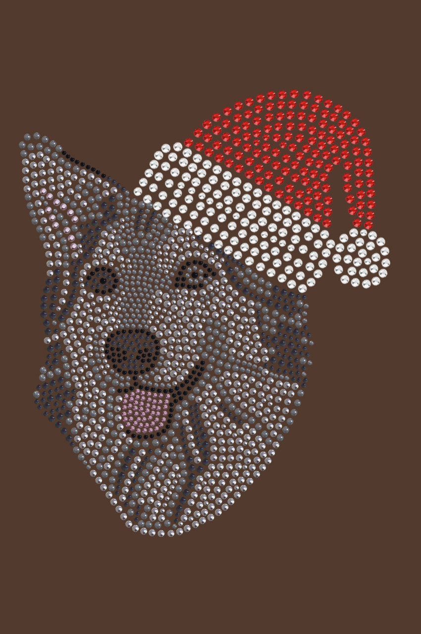 Husky/Tamaskan with Santa Hat - Womens Tee