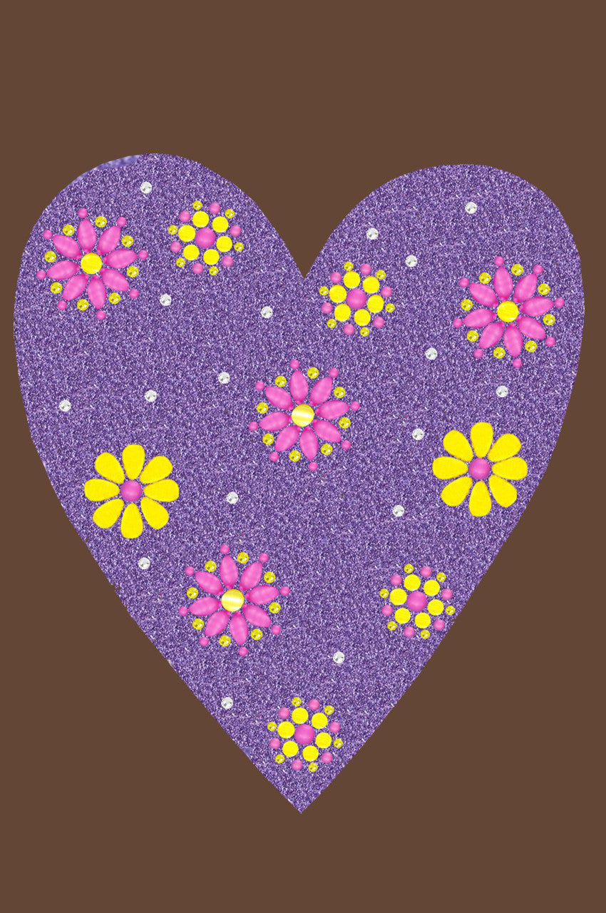 Purple Glitter Heart - Womens T-shirt