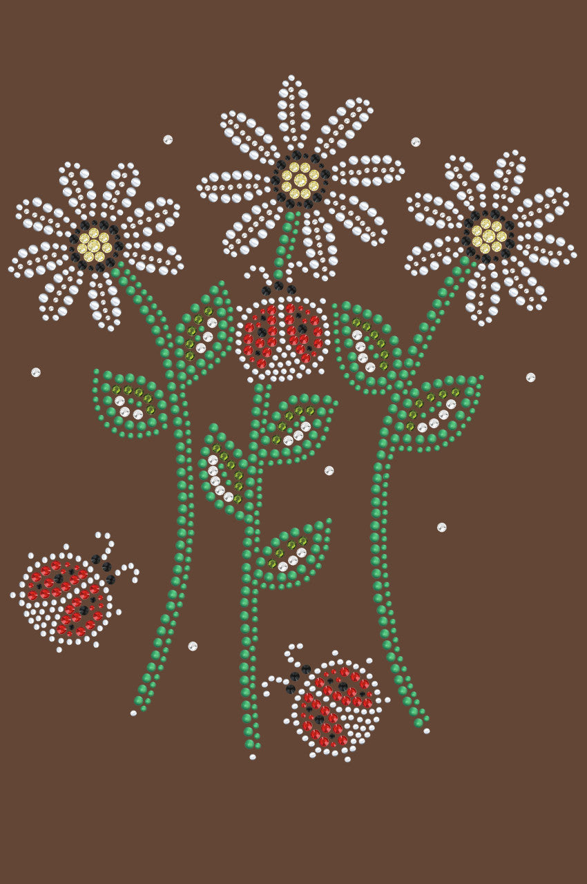 Daisies with Lady Bugs - Womens T-shirt