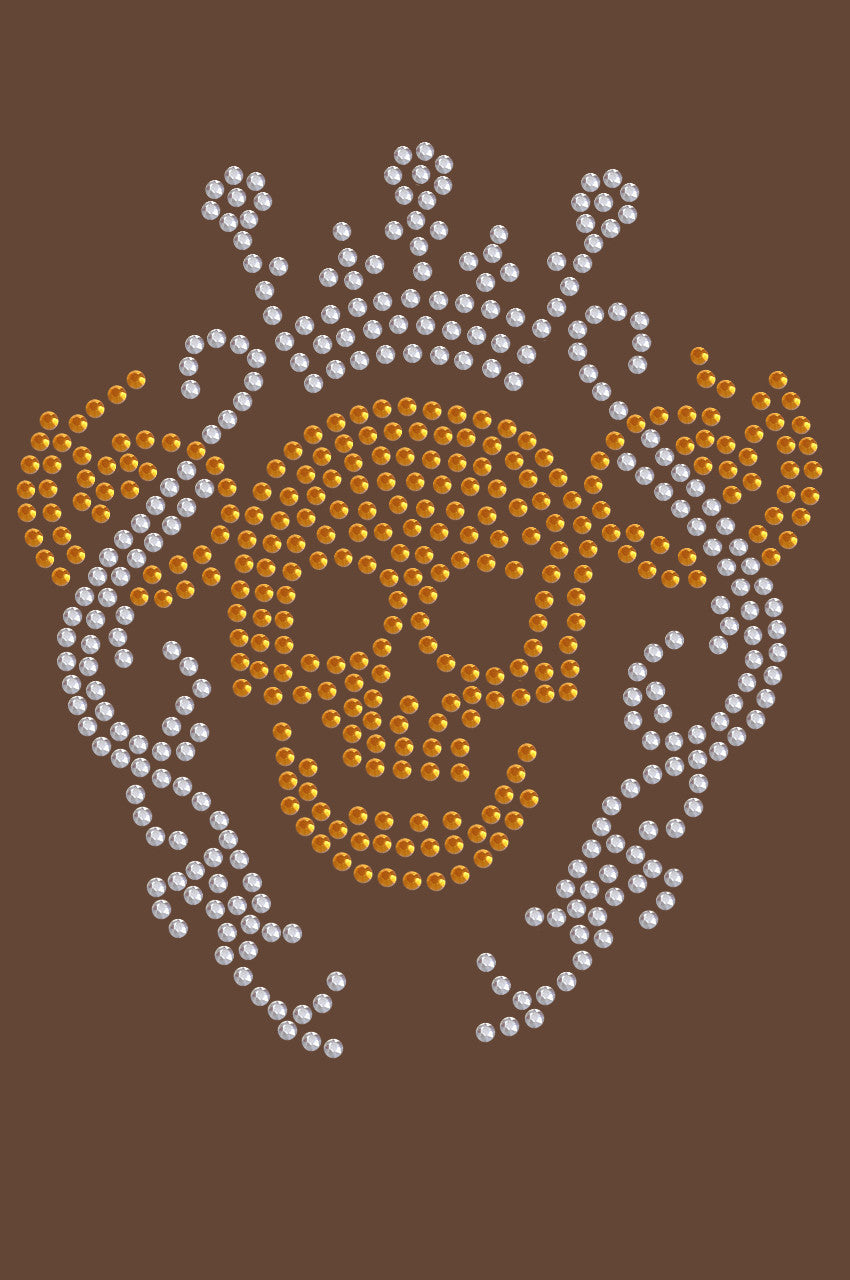 Gold Skull with Crown - Womens T-shirt
