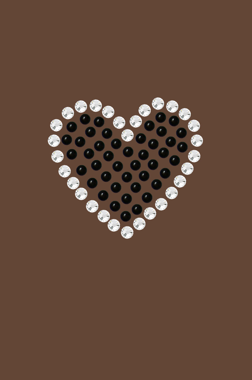 Black Rhinestone Heart - Womens T-shirt