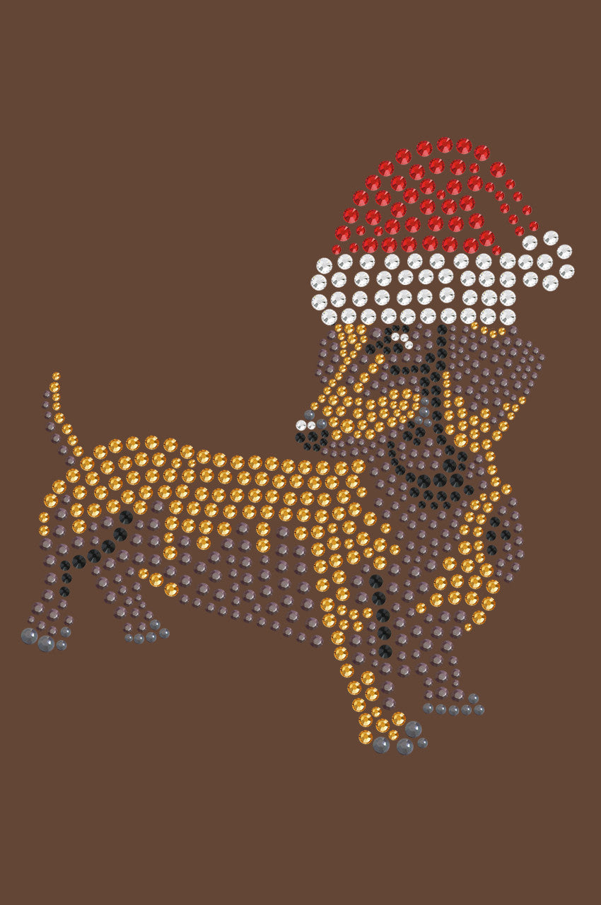 Dachshund 2 with Santa Hat - Womens T-shirt