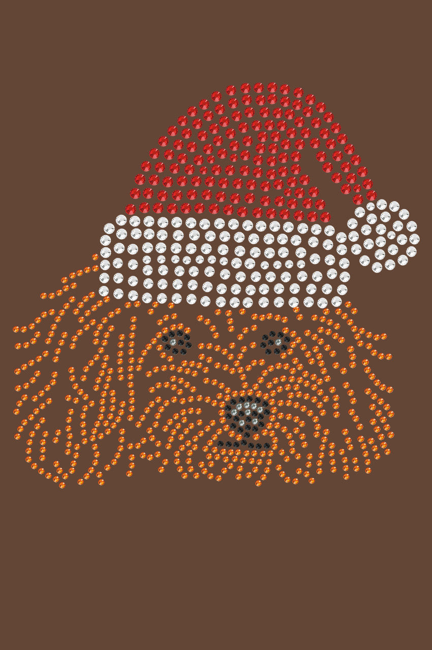 Poodle (Teddy) with Santa Hat - Womens T-shirt