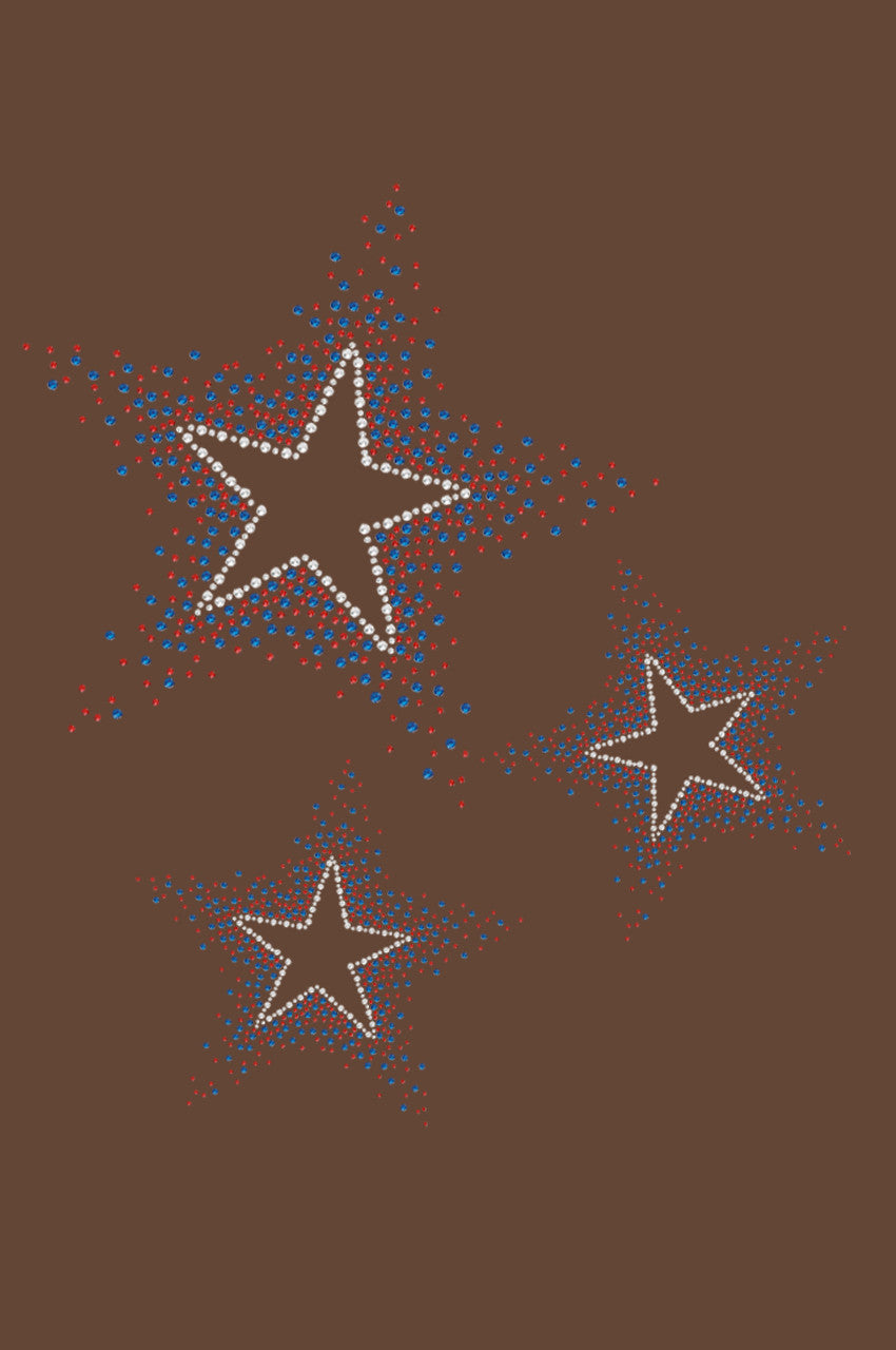 Three Stars (Red & Blue) - Womens T-shirt