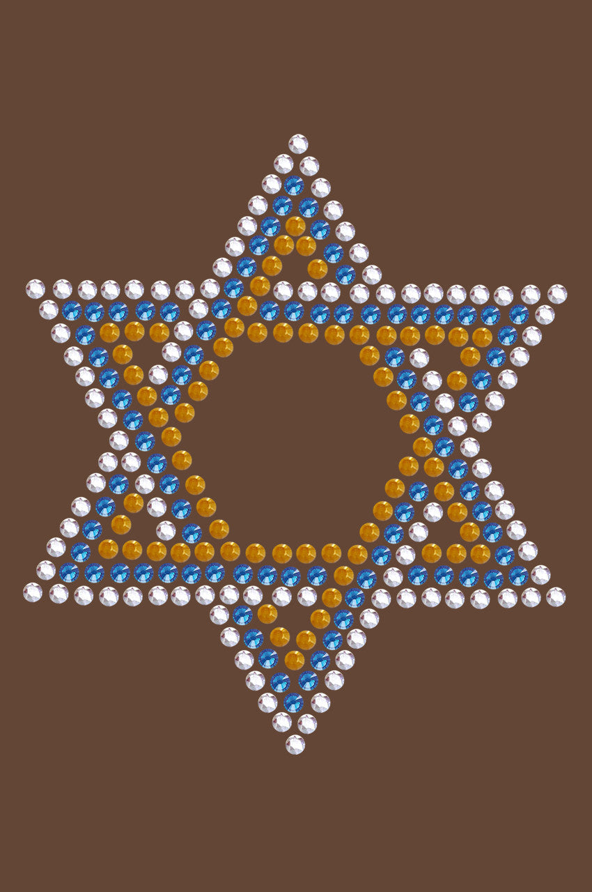 Star of David - Small (Blue, Silver, & Gold) - Womens T-shirt