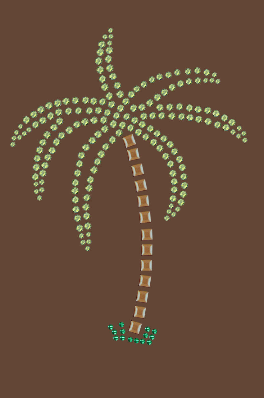 Palm Tree (Green Rhinestones) - Womens T-shirt
