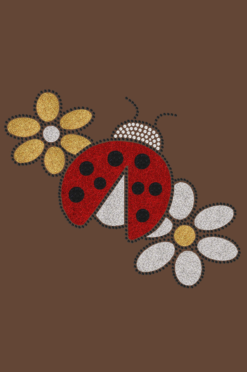 Glitter Ladybug & Daisies - Womens T-shirt