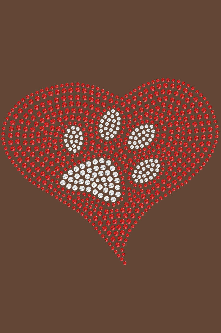 Red Heart with Paw 2 - Women's T-shirt