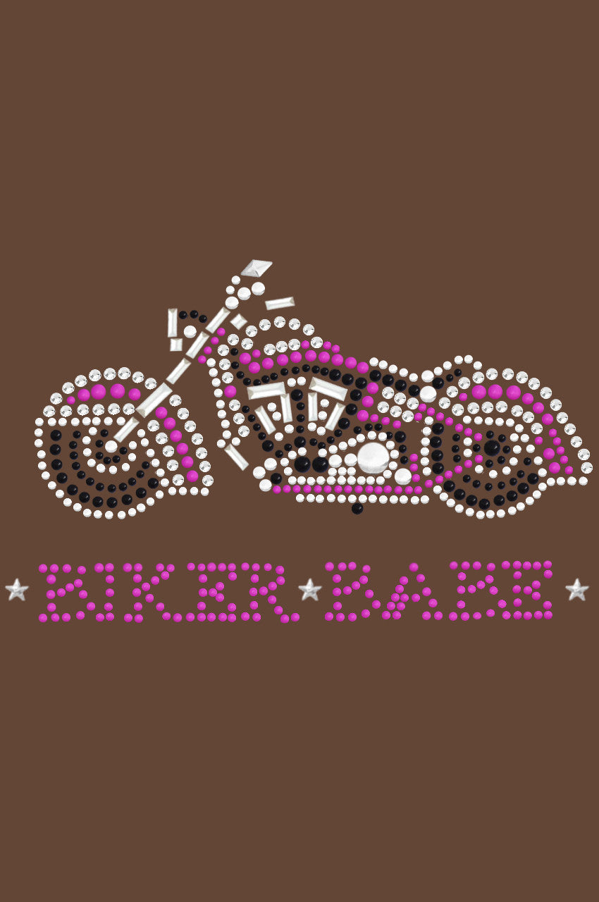 Biker Babe - Pink Motorcycle - Womens T-shirt