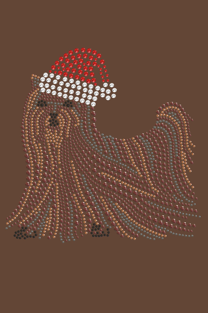 Yorkie with Santa Hat - Womens T-shirt