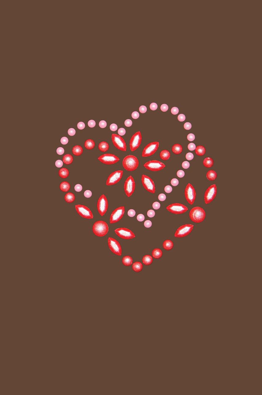 Pink & Red Flower Heart - Womens T-shirt
