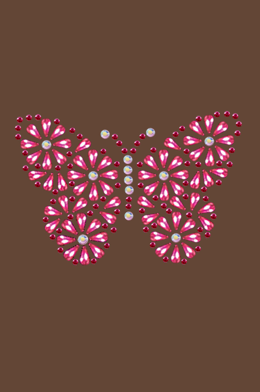 Pink Nailhead Butterfly - Womens T-shirt