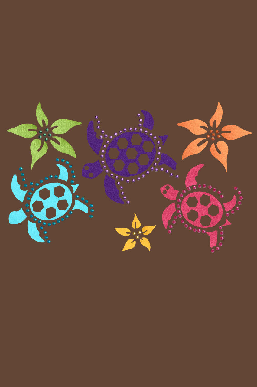 Satin Sea Turtles with Flowers - Bandanna