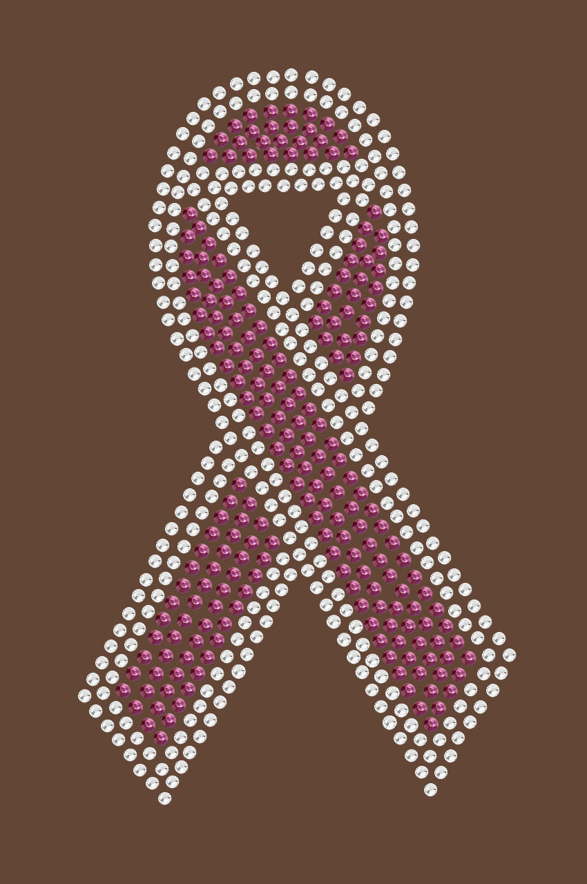 Ribbon (Pink with Clear Rhinestones) - Women's T-shirt