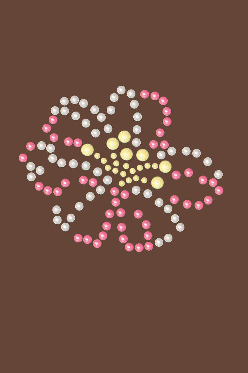 Pink & Yellow Pearl Flower - Womens T-shirt