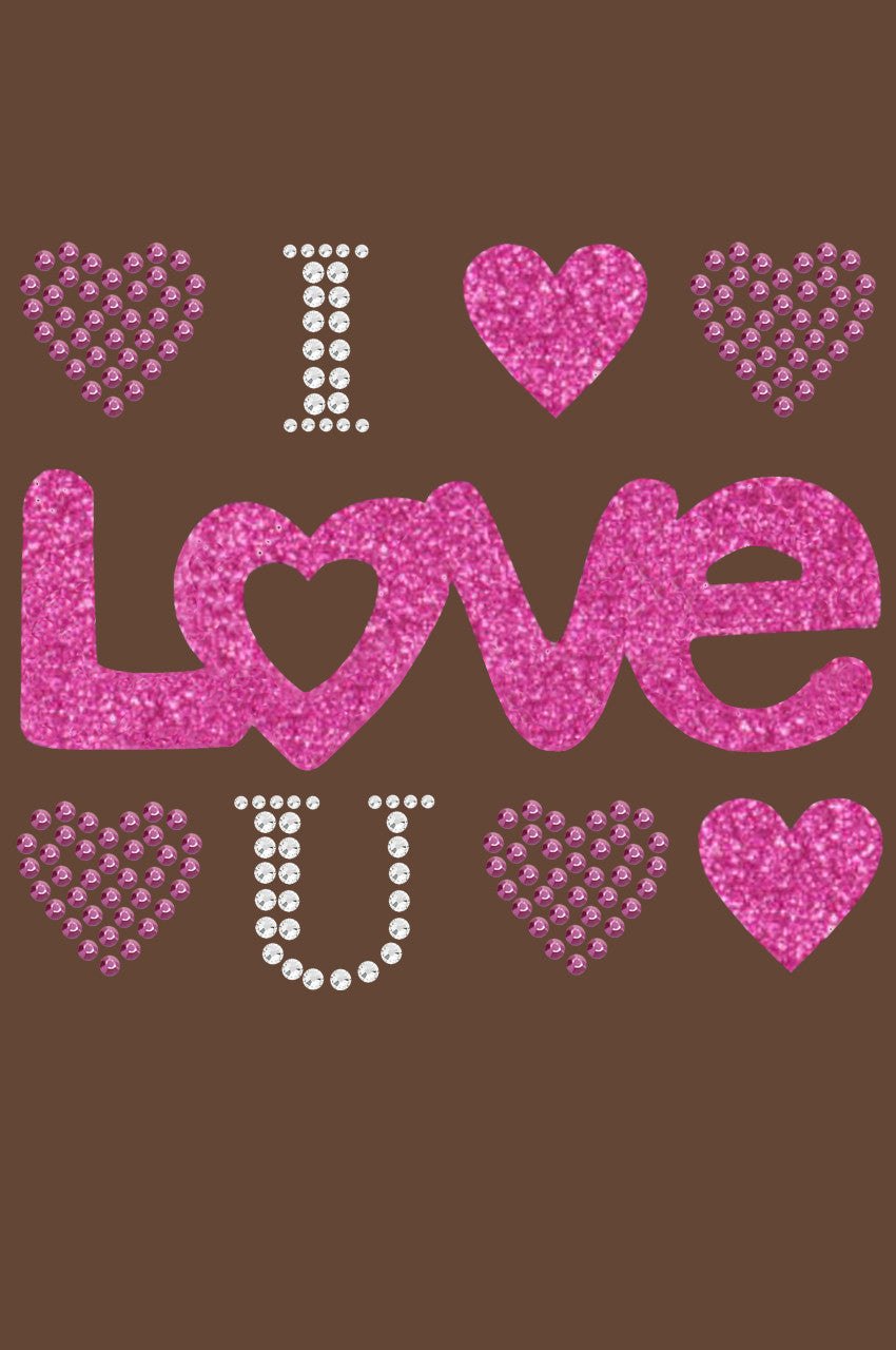 I Love You (Pink Glitter) Bandanna