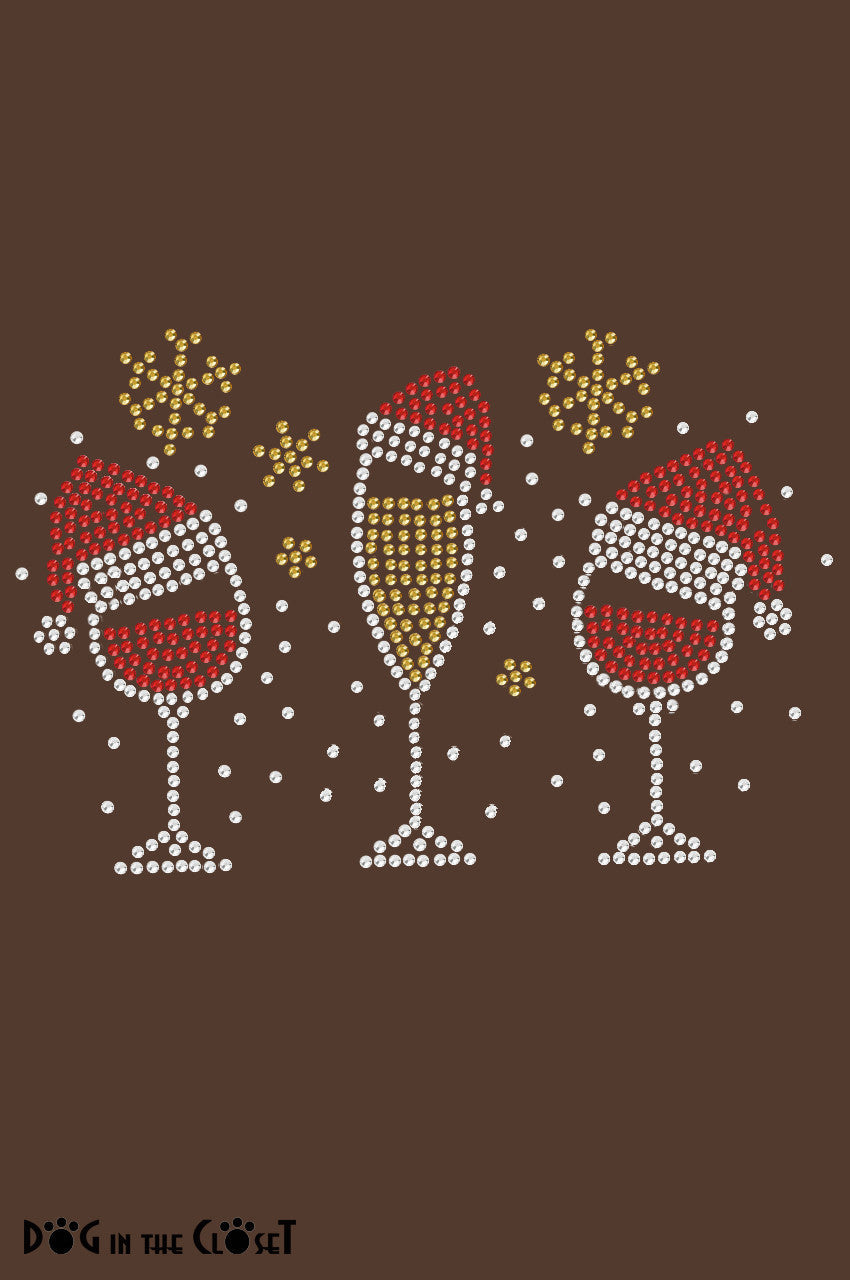 Christmas Wine Glasses - Womens Tee