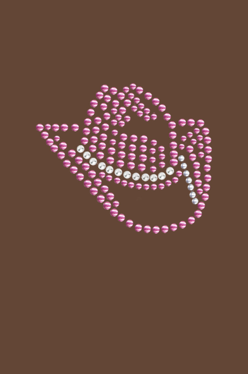Pink Austrian crystal Cowgirl Hat - Women's T-shirt