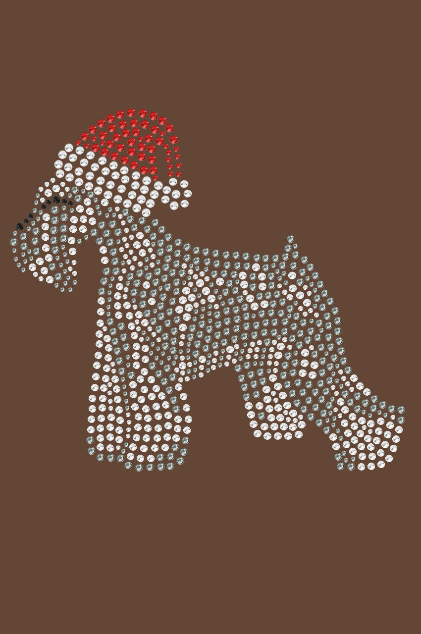 Schnauzer with Santa Hat - Womens T-shirt