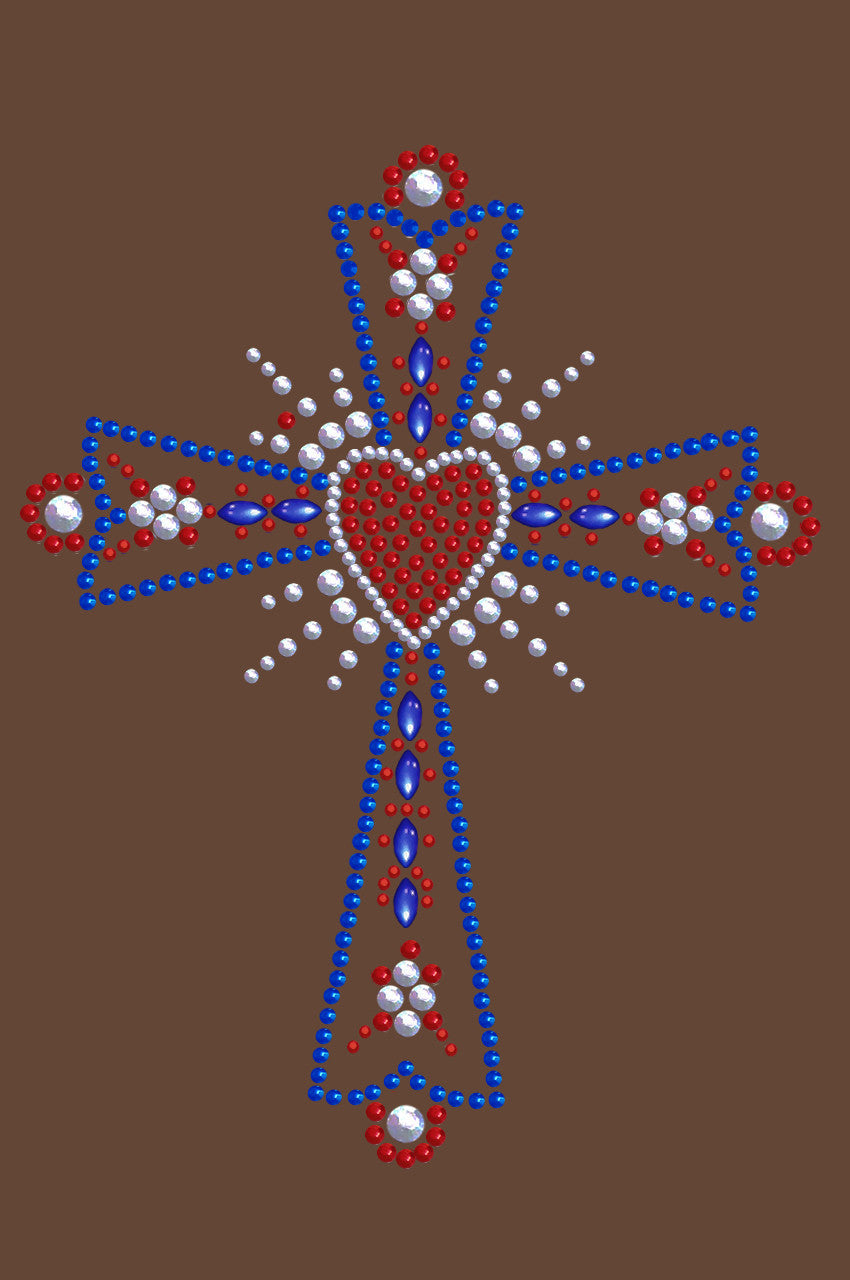 Cross (Red, White & Blue) - Womens T-shirt