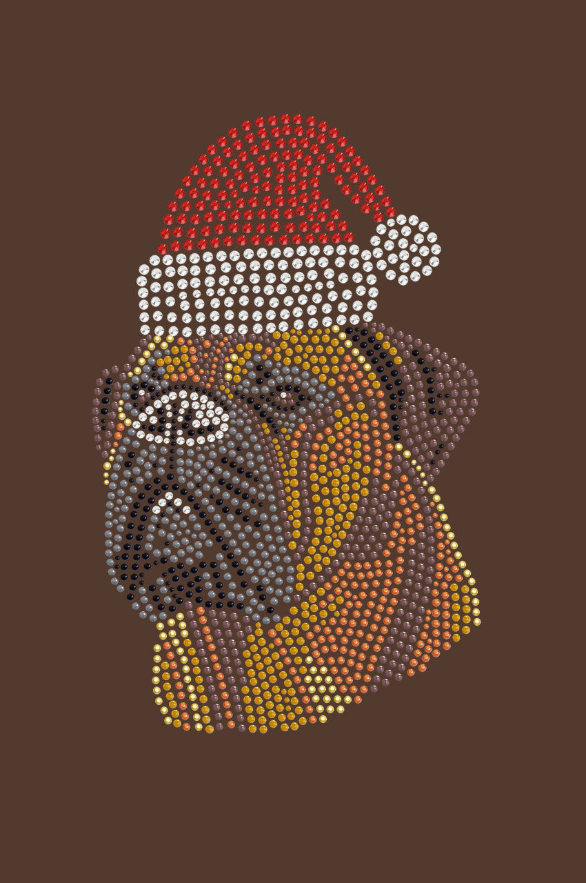 Bullmastiff with Santa Hat - Womens Tee