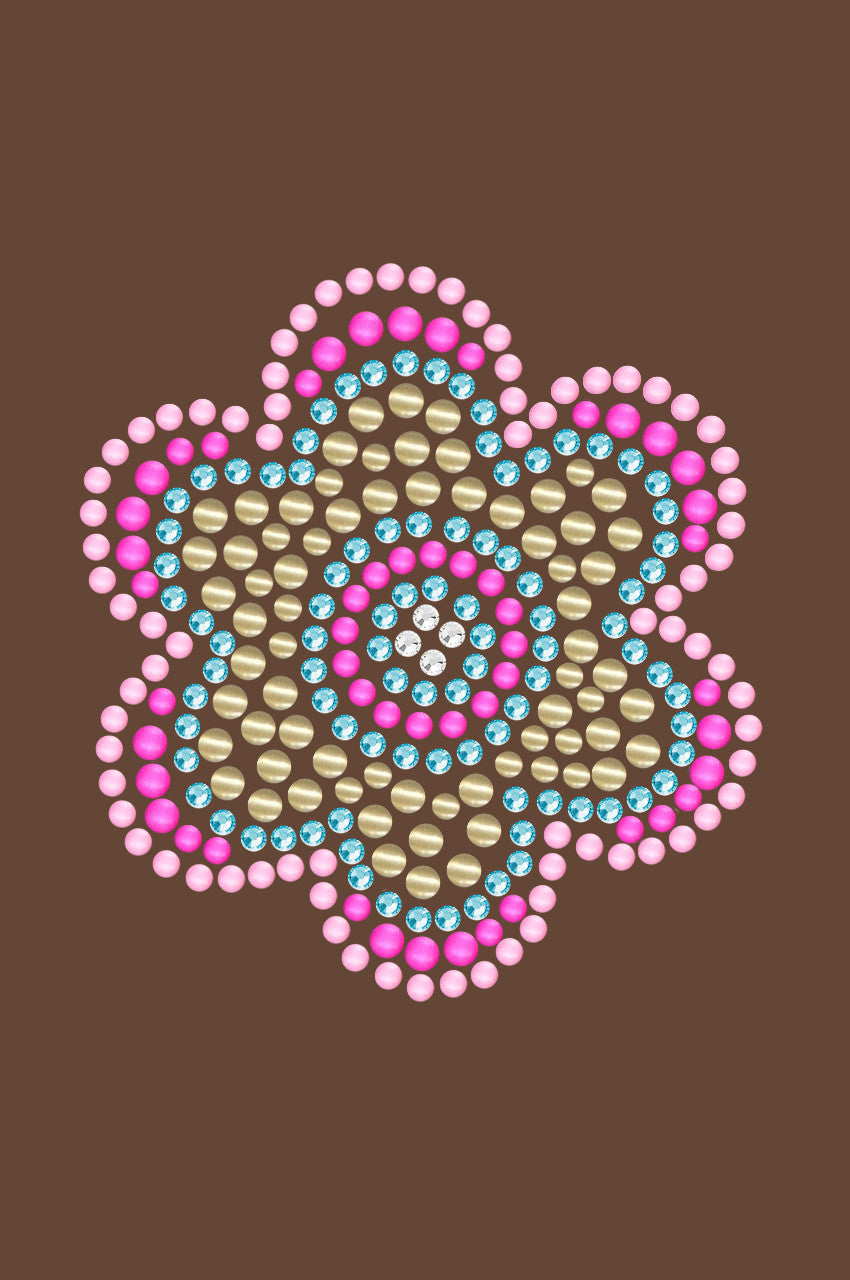 Multicolor Nailhead Flower - Womens T-shirt