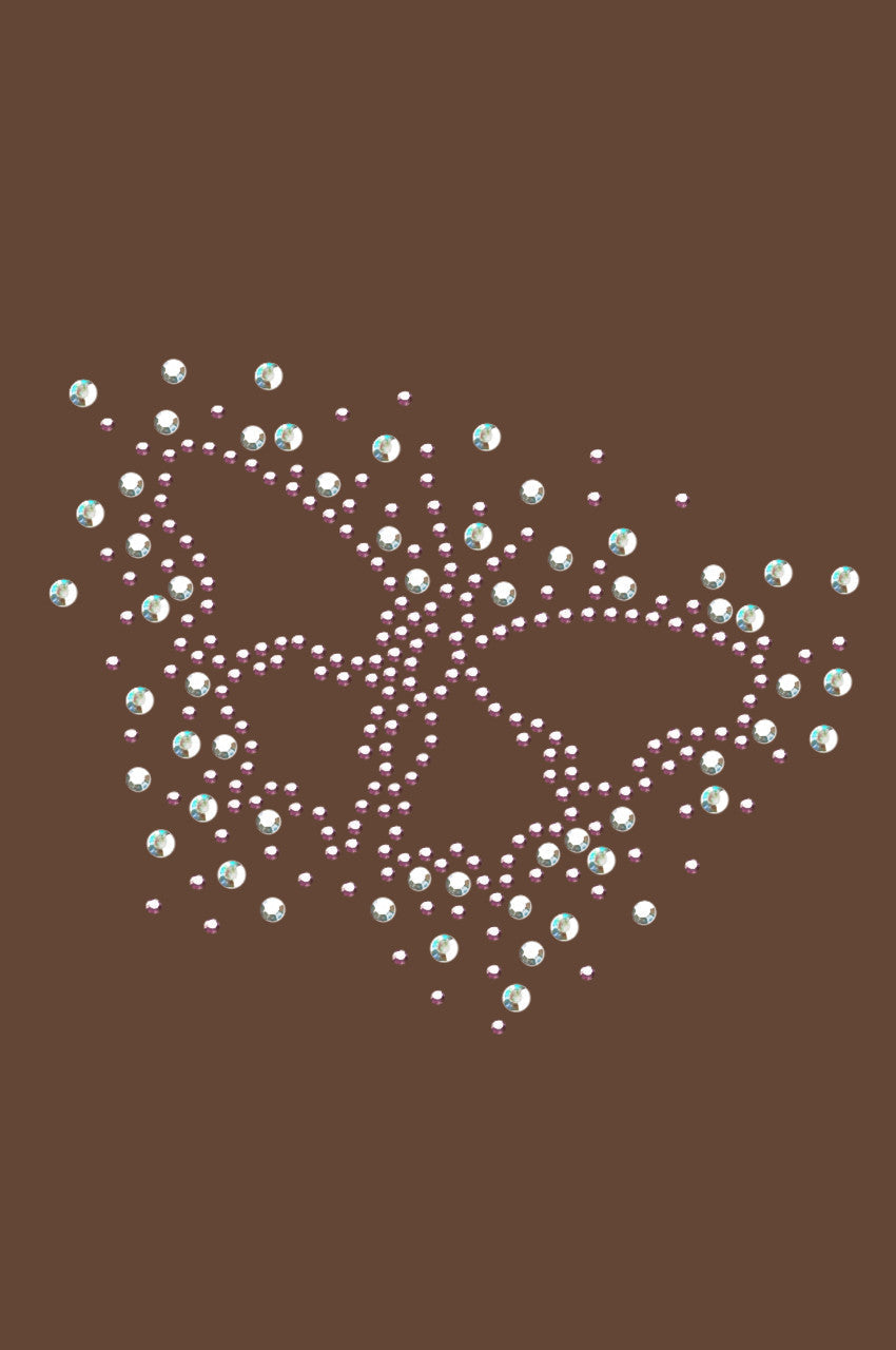 Pink Austrian crystal AB Butterfly - Bandannas