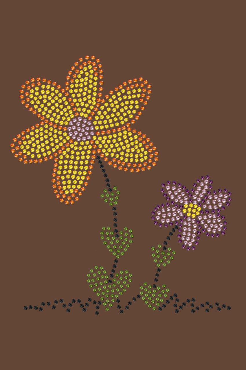 Orange & Purple Flowers - Womens T-shirt