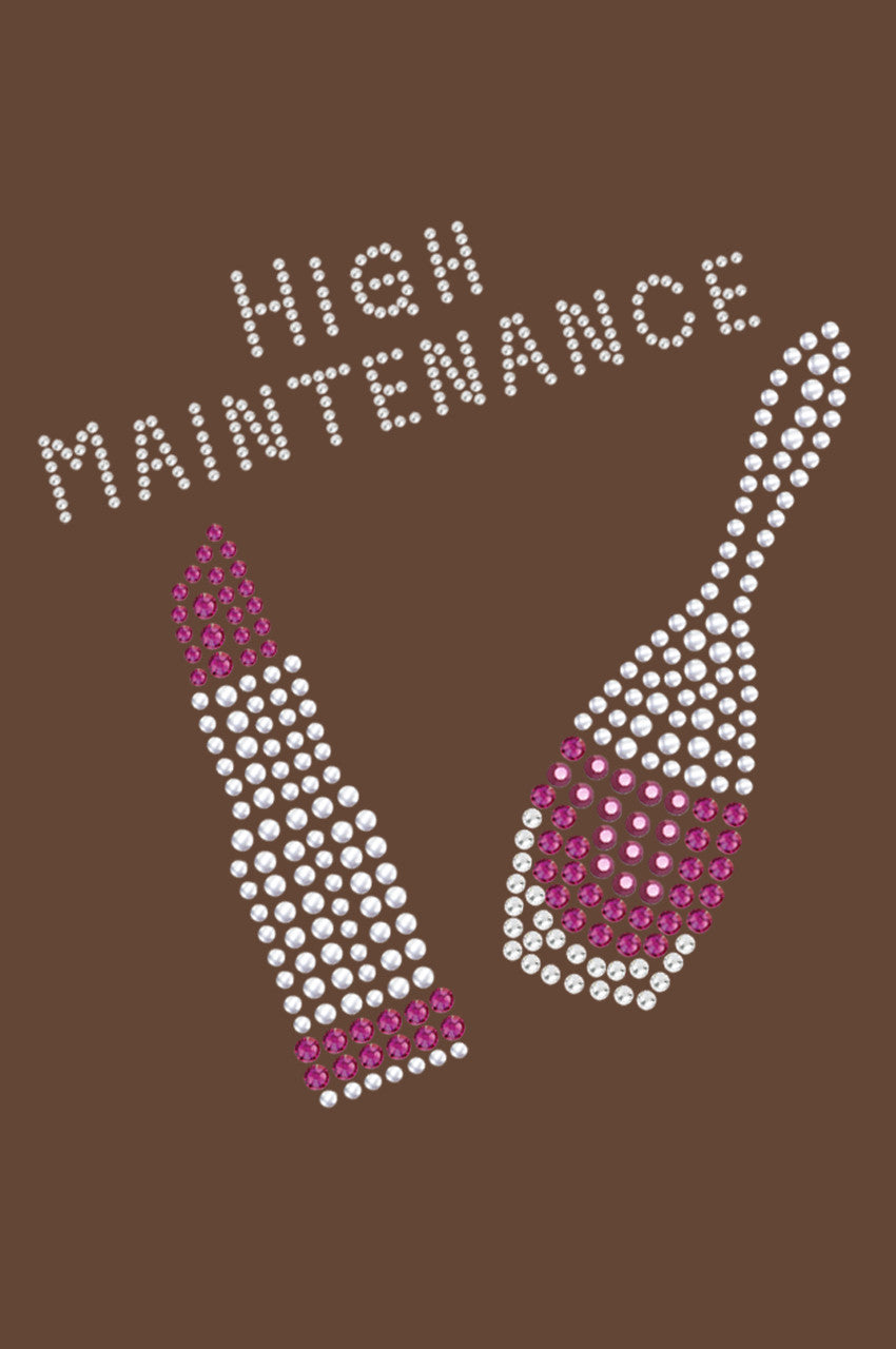 High Maintenance with Austrian crystal Nail Polish & Lipstick - Womens T-shirt